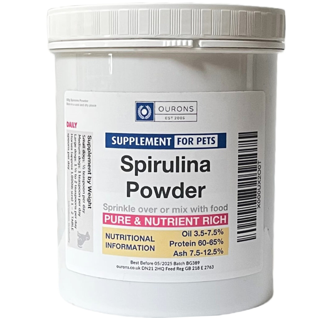 Spirulina Powder For Horses and Dogs 300g Tub Ourons Ltd