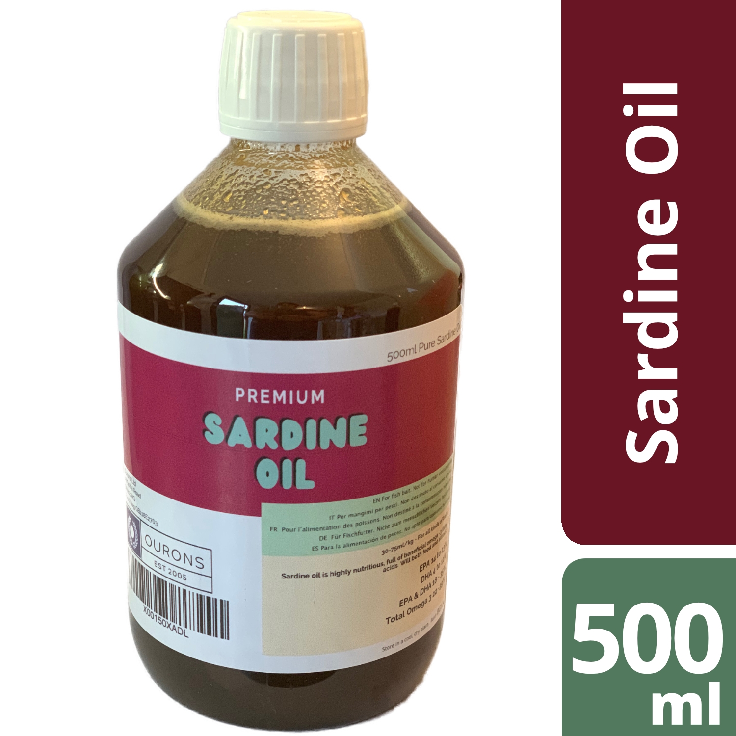 500ml Pure Sardine Oil for Baits and Feeds Ourons
