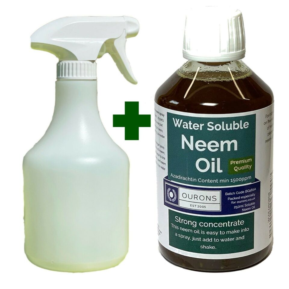 Neem Spray Bottle & Water Soluble Neem Oil make a Neem Spray up to 25