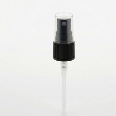 Atomiser Spray Tops 18/415 Neck Black Ribbed Pump with K-Overcap & 104mm Dip Tube - Fine Mist x 100